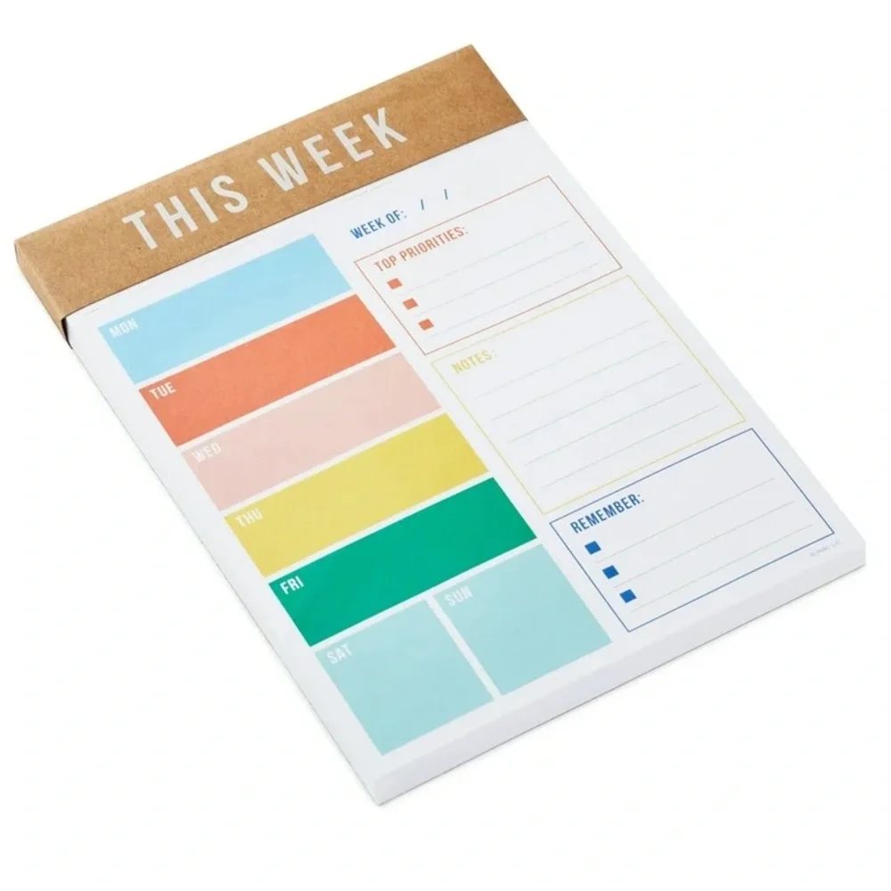 Hallmark 100 Sheet Undated Weekly Planner Note Pad NWT